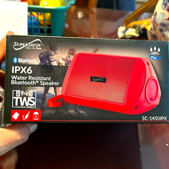 Other - NWT Supersonic IPX6 Water Resistant Bluetooth Speaker
